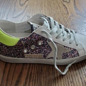 Golden Goose Glittered Superstars Size 36